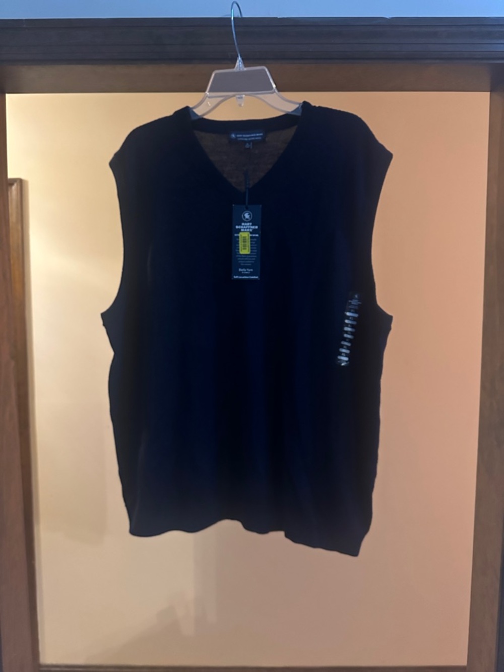 Hart Schaffner Marx Navy V-Neck Merino Wool Sweater Vest